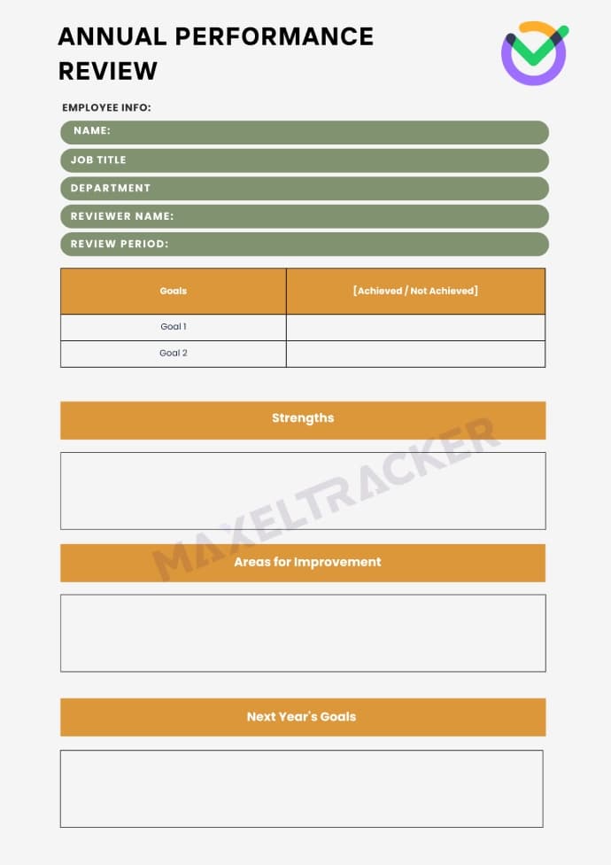 Annual Performance Review Template