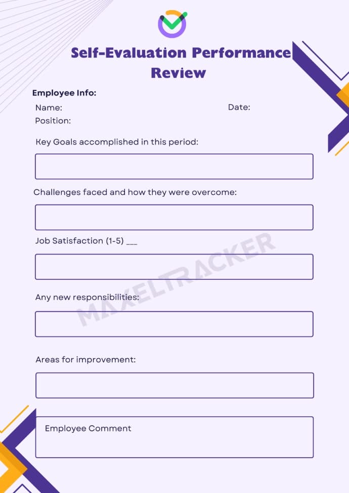 Self-Evaluation Performance Review Template