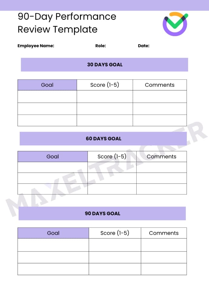 90-Day Performance Review Template